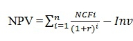 Фото формулы NPV